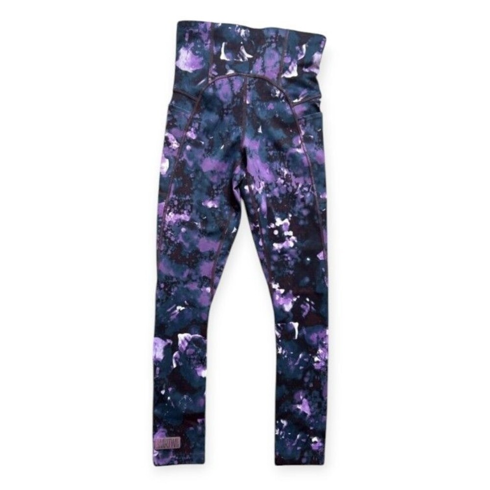 Smartwool Active 7/8 Legging Womens Purple Iris Watercolor WOOL XS NEW $120 REG - Picture 4 of 4